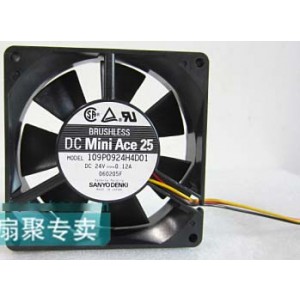 Sanyo 109P0924H4D01 24V 0.12A 2wires  3wires Cooling Fan